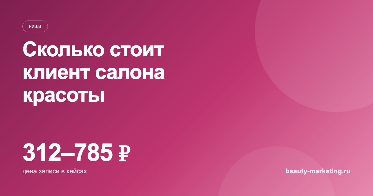Сколько стоит привлечь клиента в салон красоты: цифры из 30 кейсов